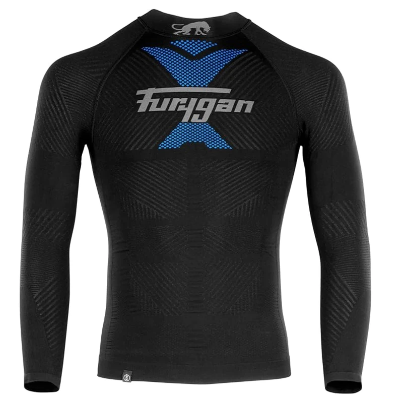 Furygan Active Long Sleeves - Unisex Thermal Top, Technical Garment with 37.5® Thermoregulating Technology, Practical for Motorcycle, Cycling, Skiing, Quick Drying, Seamless, Ergonomic Black