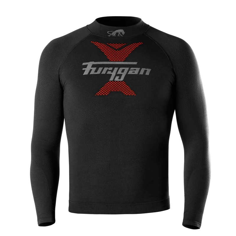 Furygan Active Long Sleeves Thermo 37.5-Technical Winter Clothing-Breathable and Thermal, Insulating, Quick Drying, Seamless Design, Compression Zones, Competition Ergonomics, Black, M-L
