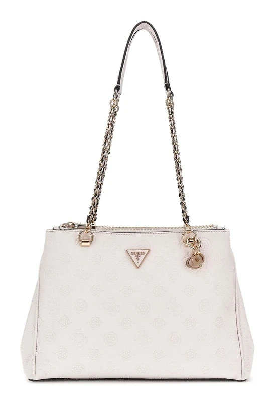 GUESS Women CRESIDIA Status Shldr Satchel Hand Bag, Off White, One Size