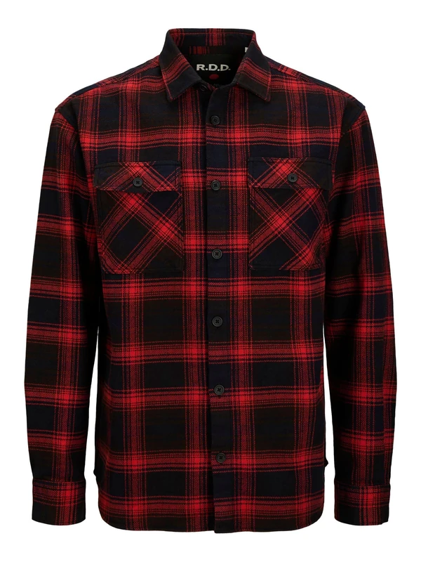 R.D.D. ROYAL DENIM DIVISION Rddcharles Check Overshirt L/S Sn, Pompeian red., L