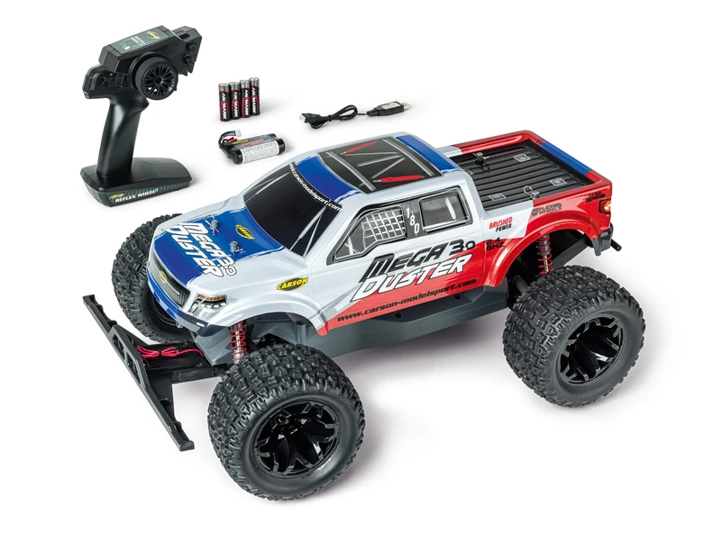 Carson 500404292 1:10 Mega Duster 3.0 2.4G 100% RTR Remote Control Car, Off-Road Truggy, Includes Batteries and Remote Control, Printed Body