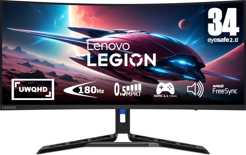 Lenovo R34w-30 34" Curved WQHD 180Hz 0.5ms Freesync Premium Gaming monitor