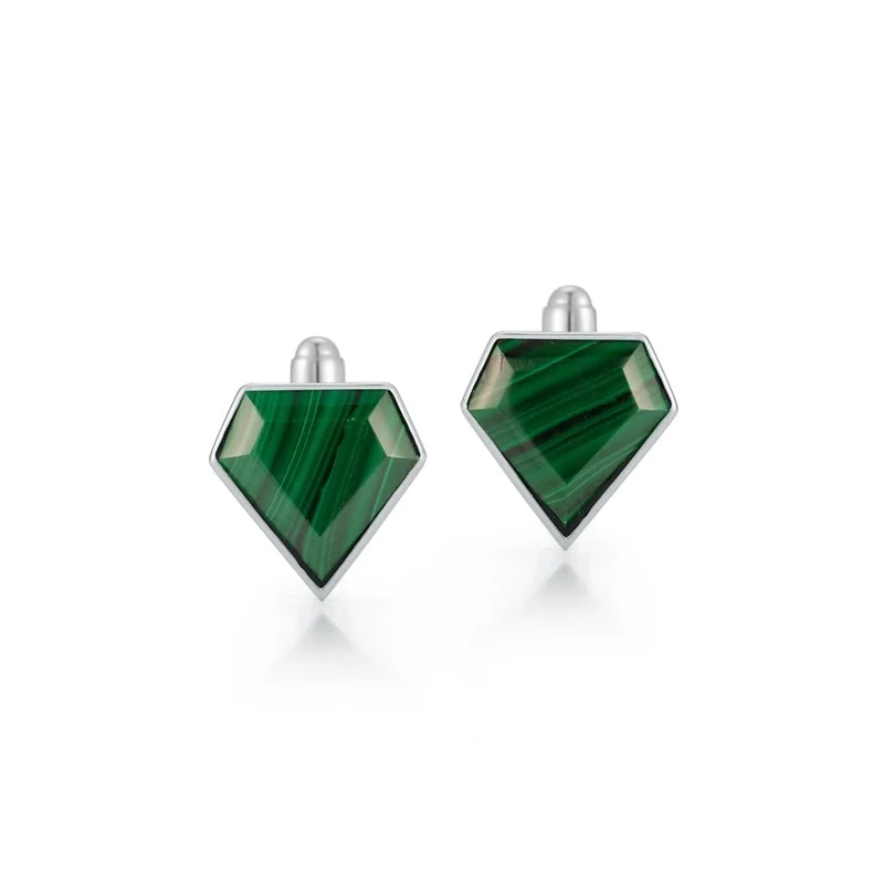 Mateo New York, Malachite Pentagon Cufflinks