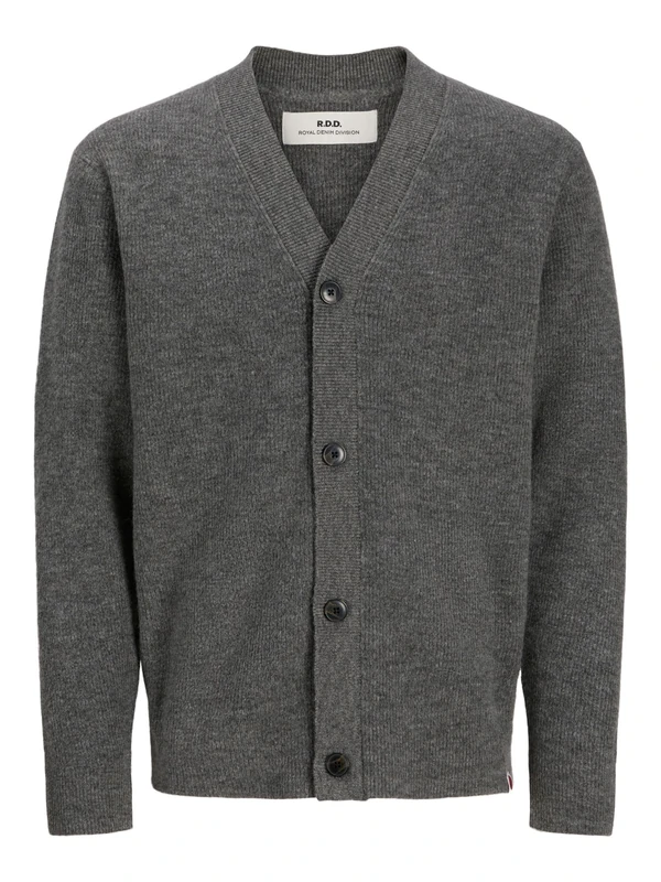 R.d.d. royal denim division Rddlarry Knit Cardigan L/S Sn, Grey Melange, S