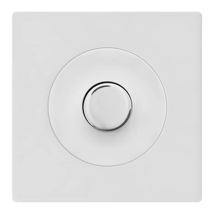 Universal dimmer switch white with white DOM button and white single plate - precise control and timeless design