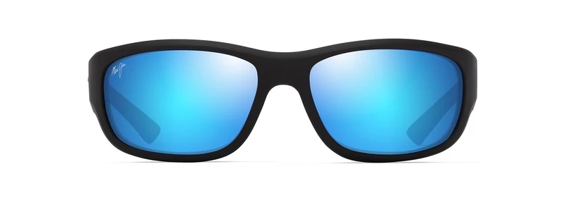 Maui Jim Unisex Mauklele Sunglasses, Matte Black/Blue, 64-17-125