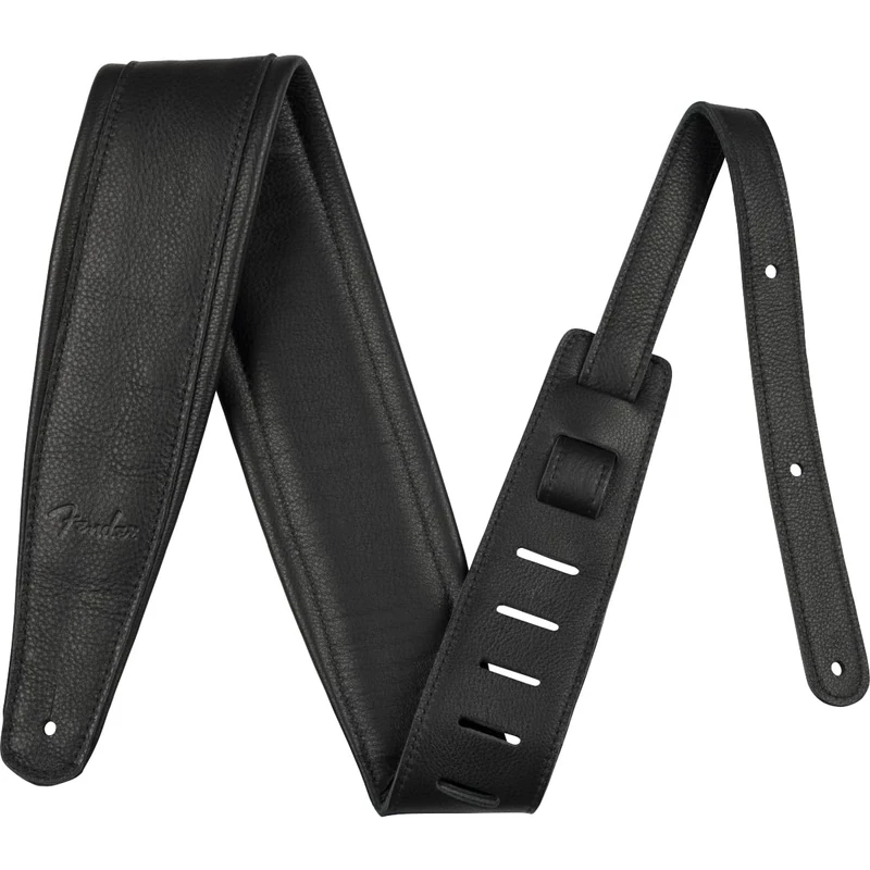 Fender 3.5" Premium Leather Strap, Black