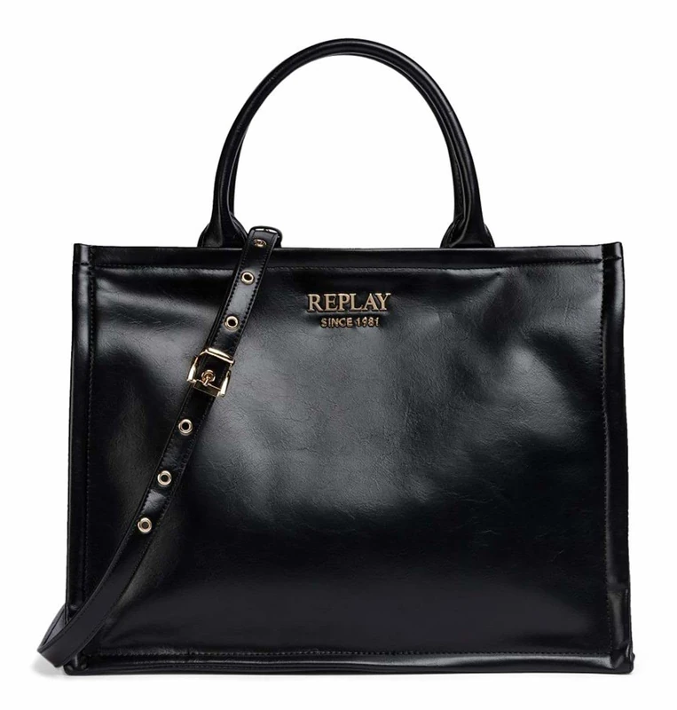 REPLAY Women's FW3780 Tote Bag, 0098 Black, 0098 Black, Einheitsgröße