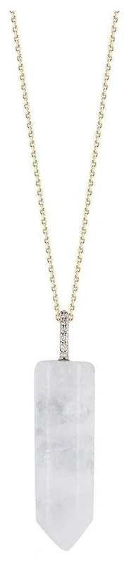 MATEO New York, Gold and Diamond Healing Crystal Necklace
