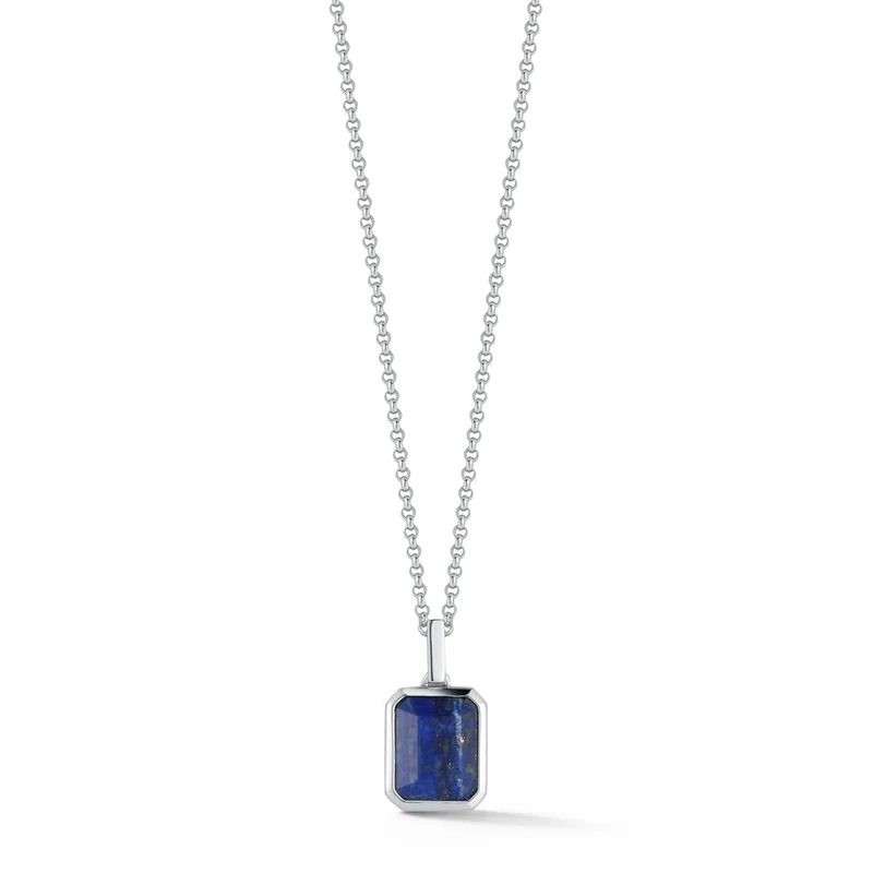MATEO New York, Emerald Cut Lapis Necklace