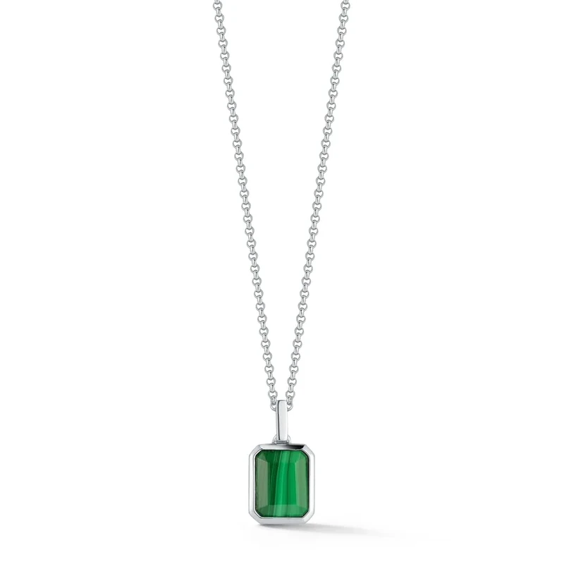 MATEO New York, Emerald Cut Malachite Necklace