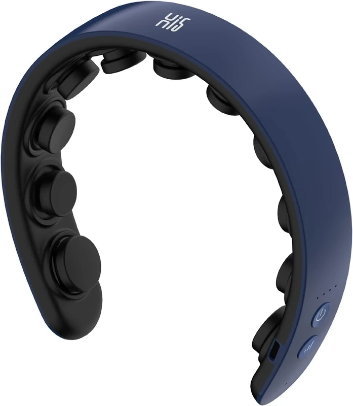 Master Massage H1 Standard Electric Scalp Massager - Mini Head Massager with Vibration, 11 Vibrating Nodes for Deep Relaxation, Hairband Design, 5 Modes, Prussian Blue