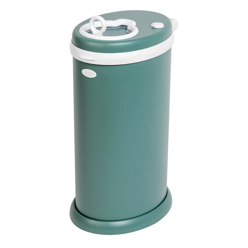 Ubbi Stainless Steel Nappy Bin, Odour Locking, No Special Bag Required, Award-Winning Diaper Pail, Cassette Free Disposal System, Open Water