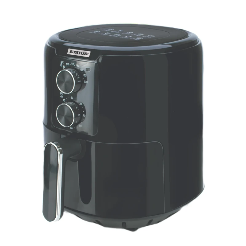 Status Oklahoma Air Fryer,| 4 Litre Manual Control Air Fryer, Manual Timer,| Black, (1300w) Use no Oil, Air Fry, Max Crisp, Roast, Bake (OKLAHOMA1PKB)
