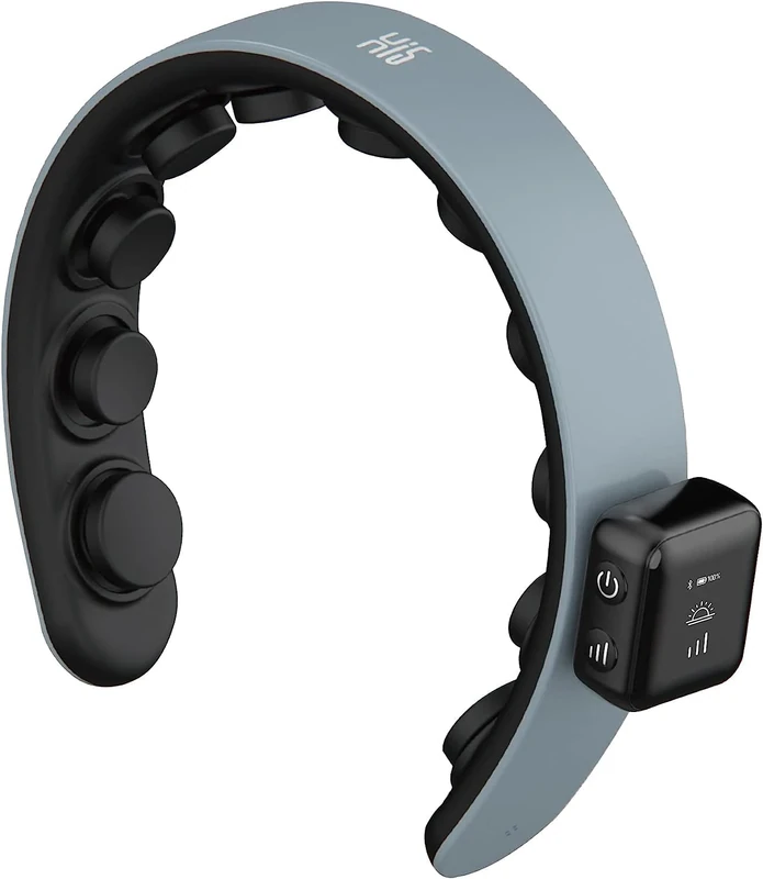 Master Massage H1 Deluxe Vibration Hair Scalp Massager - 11 Fingers Electric Head Massager,Hair Stimulation. Lightweight Hairband Design, 5 Modes, Sky Grey