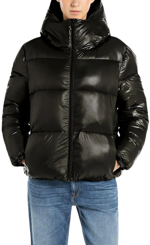 Replay Women's Quilted Jacket Warm, 098 Black, M, 098 Black, M