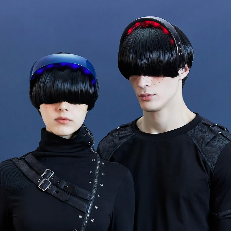 Master Massage Upgraded Deluxe H2 Electric Scalp Massager Head Massager for Hair Growth & Regrowth with Heating 10 Vibrating Contacts Laser Therapy for Hair Growth Hair Stimulation-Hairband, Blue