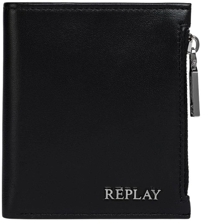 Replay Men Fm5335 Billfold, 0094 Silver Black, One Size