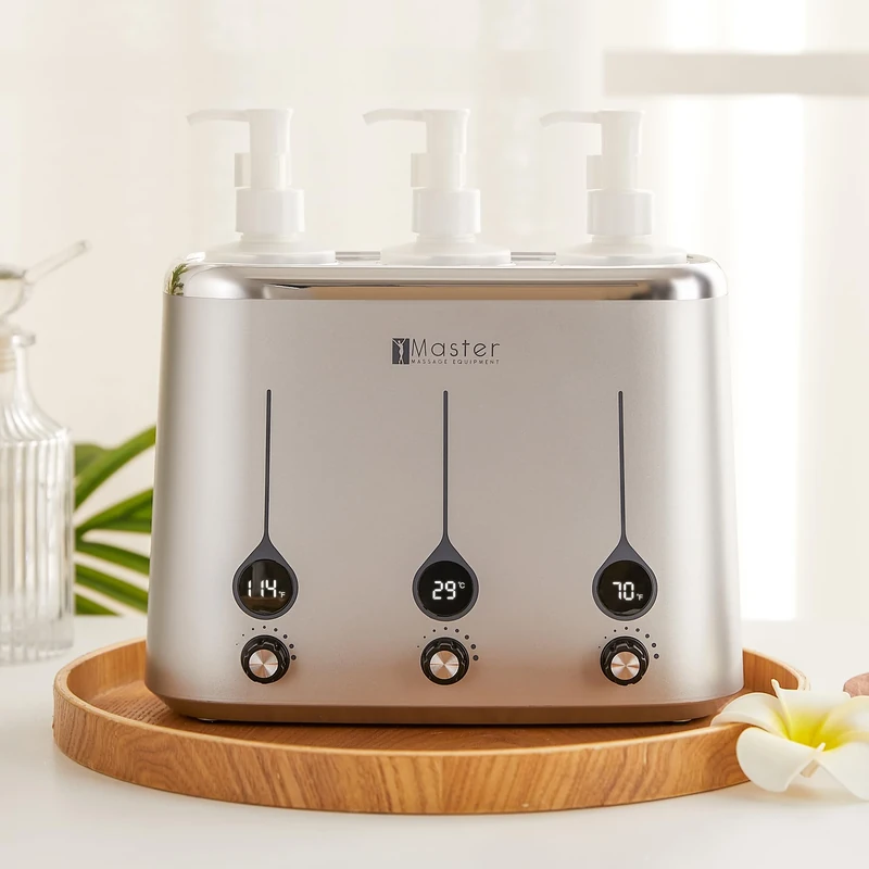 Master Massage Gen-II Oil Warmer: Quick & Efficient 3-Bottle Heater for Oils and Lotions (Heats Up to 60°C) - Sleek Modern Design for Massage Therapy & Personal Use