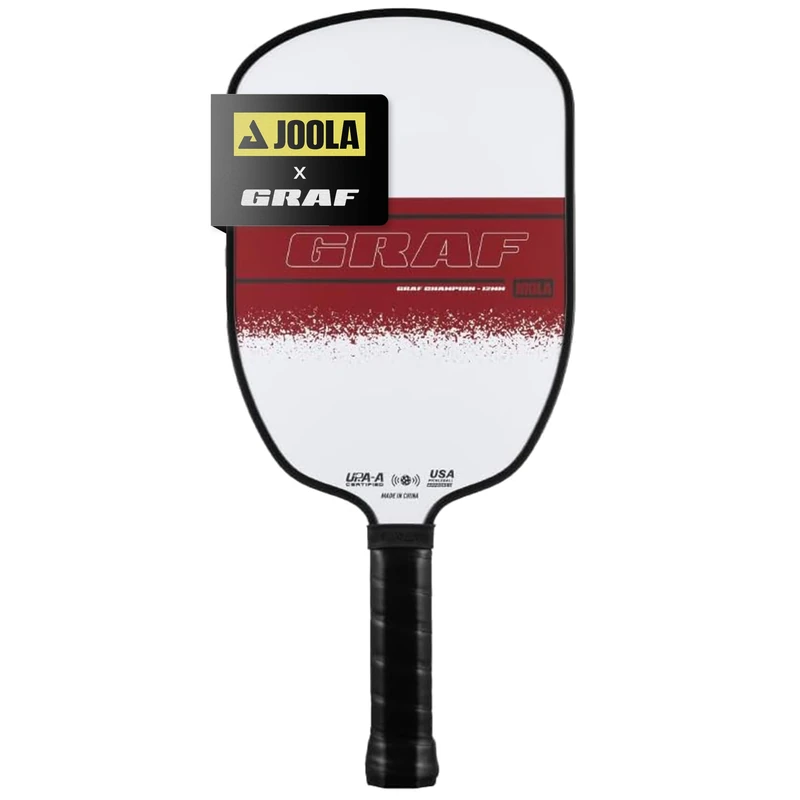 JOOLA GRAF CHAMPION 12mm Pickleball Paddle - Sandblasted Pickleball Racket Surface Increases Spin & Control - Agassi Shape with Extended Sweet Spot - UPA-A Certified - USAP Approved - NFC Chip Enabled