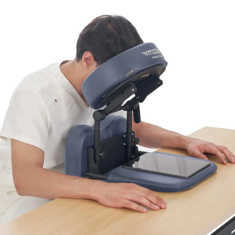 Master Massage Desktop Face Cradle Massage Kit – Table & Desk Top Face Pillow Support –Foldable Adjustable Head Rest Cushion Cradle - Massage Kit, Siesta Artifact, Eye Surgery Recovery, Royal Blue
