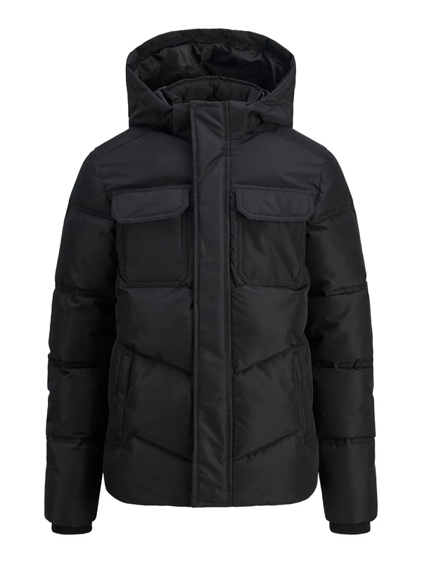 JACK & JONES Junior Jjmorgan Men's Puffer Jacket Jnr, Black, Numeric_128, black, numeric_128