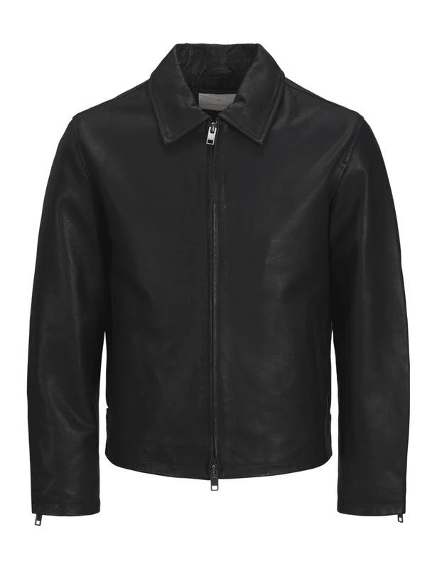 JACK & JONES Men's JKT Jprccbryce Leather Jacket, Black, S