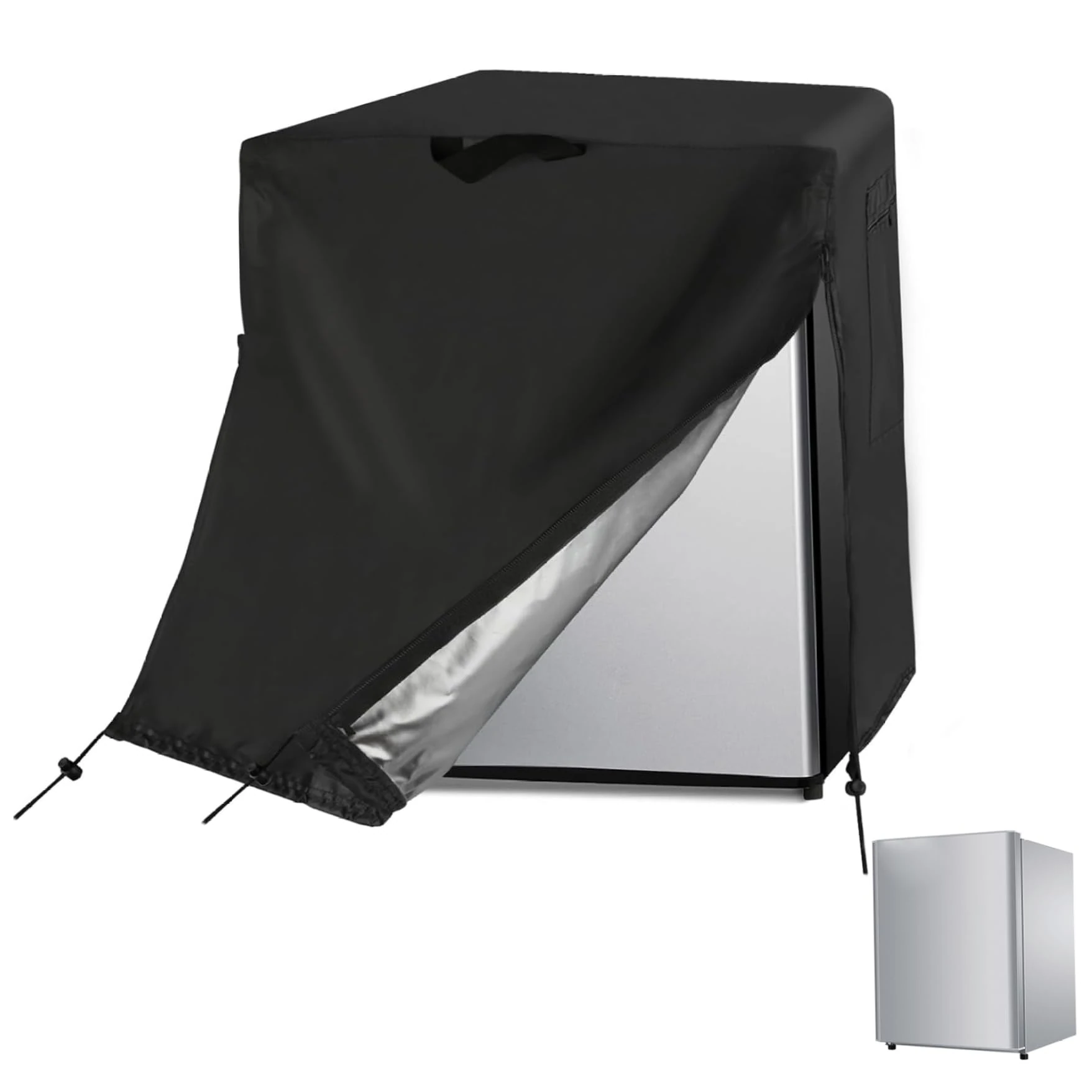 Tadoiooy Fridge Cover, Refrigerator Cover, 210D Waterproof&Dustproof, Black, 20"W x 20"D x 21"H