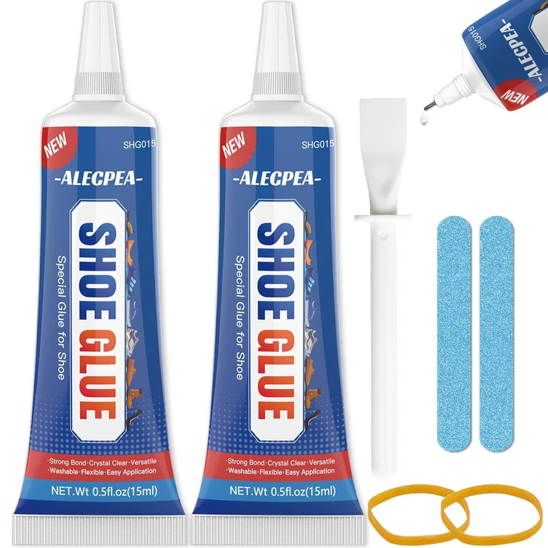 ALECPEA Shoe Glue Repair Kit - Waterproof Adhesive 15ml 2-Pack