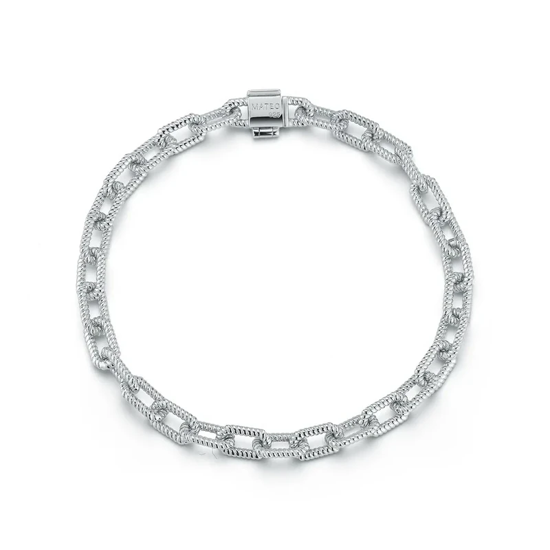MATEO New York, Lock Link Bracelet - 8"