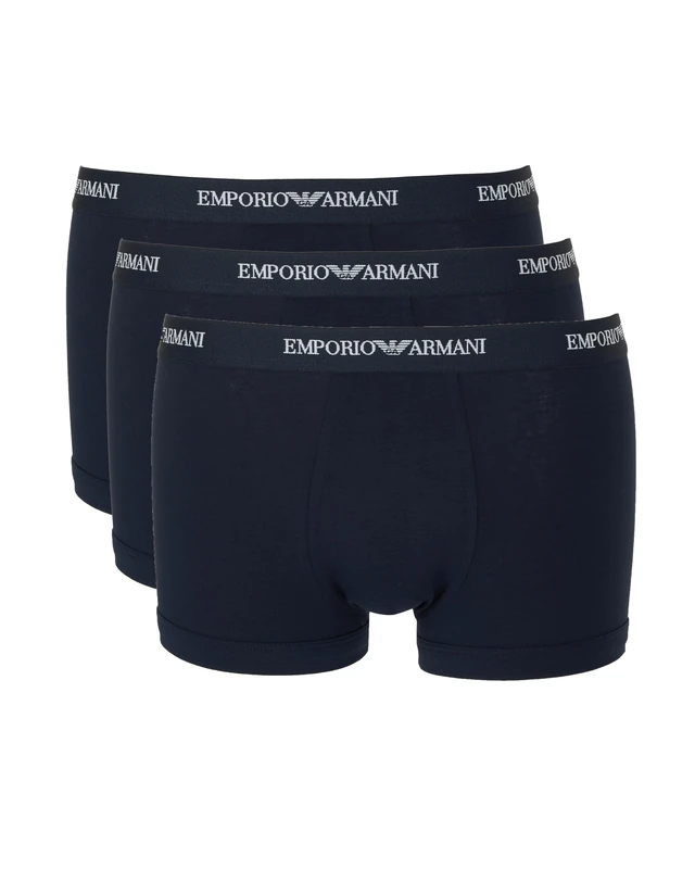 Emporio Armani Man's Core Logoband 3-Pack Trunk, Blue, S - Image 1