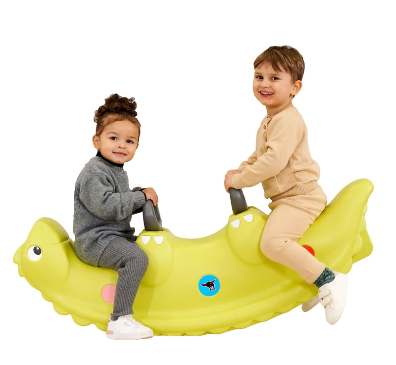 Big Sammy Rocker - Children's Rocker for 1 to 3 People, with Cute Back Scales and Sturdy Handles, Load Capacity up to 50 kg, for Children from 12 Months, Green