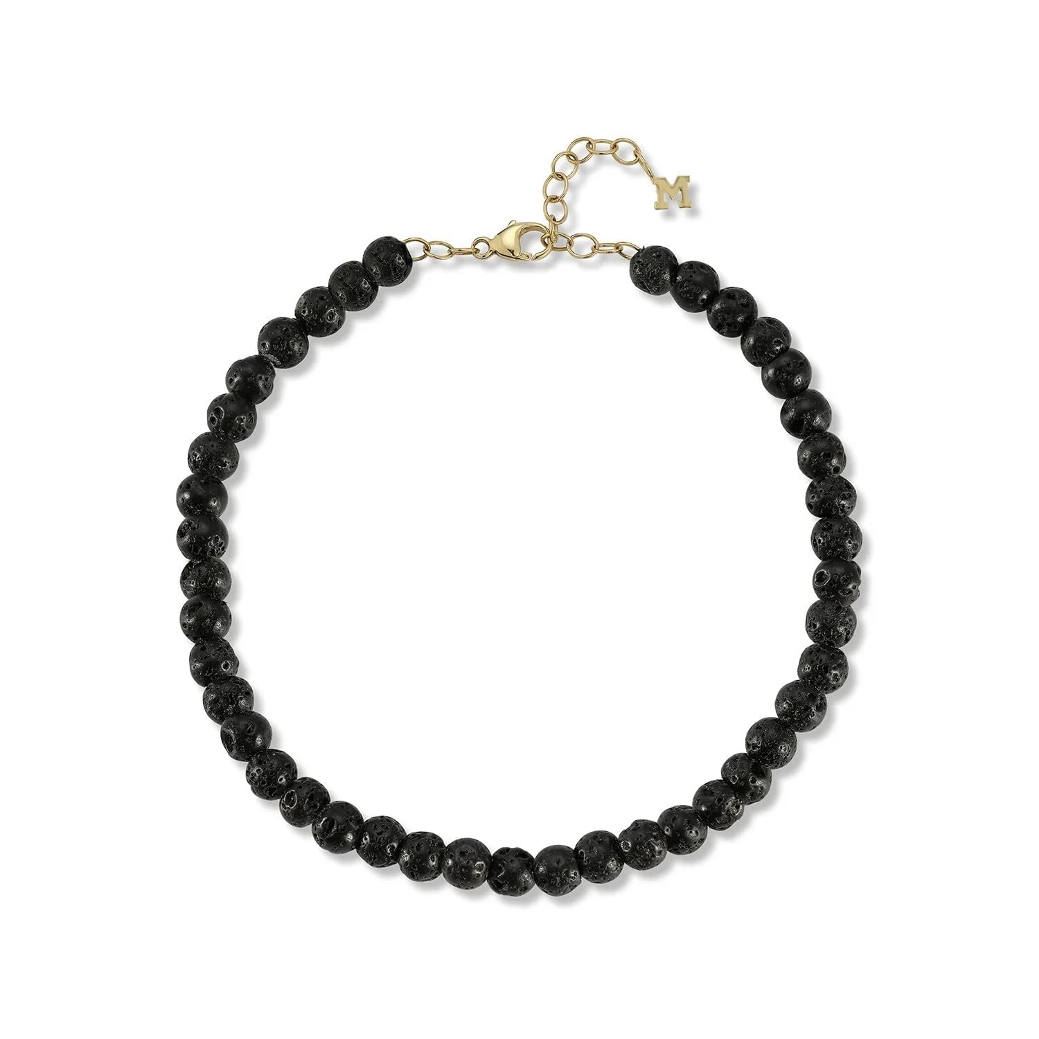 MATEO New York, 4mm Lava Rock Bracelet - 8" Length