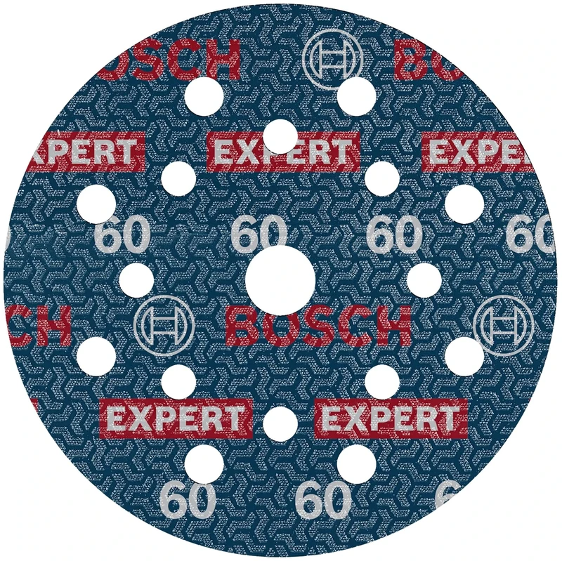Bosch 50x EXPERT O780 Foil Sanding Disc, 125 mm (for Hardwood, Paint on wood, Ø 125 mm, Grit 60, Professional Accessory Random Orbital Sander)