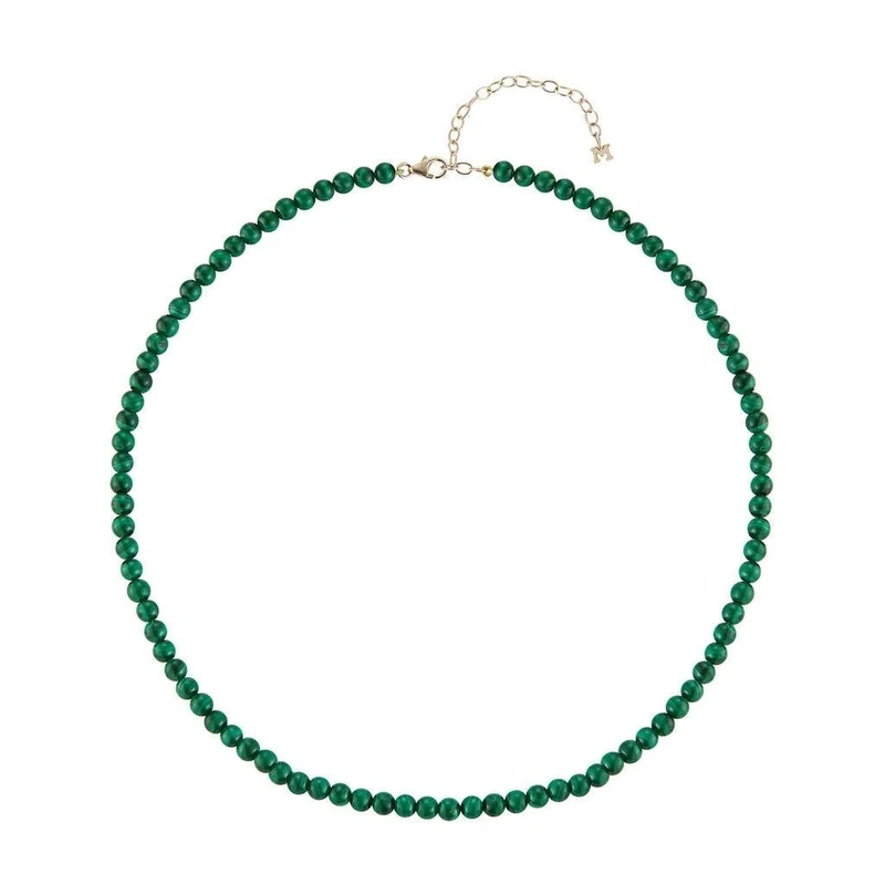 MATEO New York, 4mm Malachite Beaded Bracelet - 8" Length
