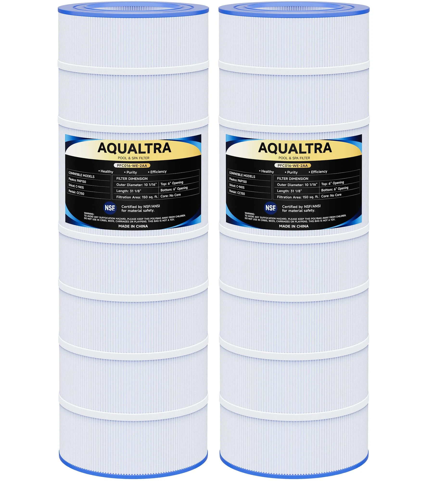 AQUALTRA Pool Filters Replace PAP150 2Pack