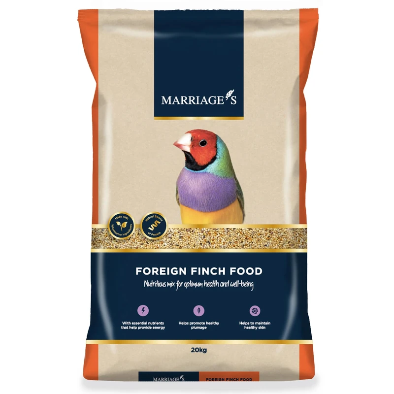 Marriages - Foreign Finch Food, Finch and Bird Seed, Finch Bird Food with Oats, Nyjer Seed, Millet, Wholesome, Packed with Fibre and Protein (20kg)