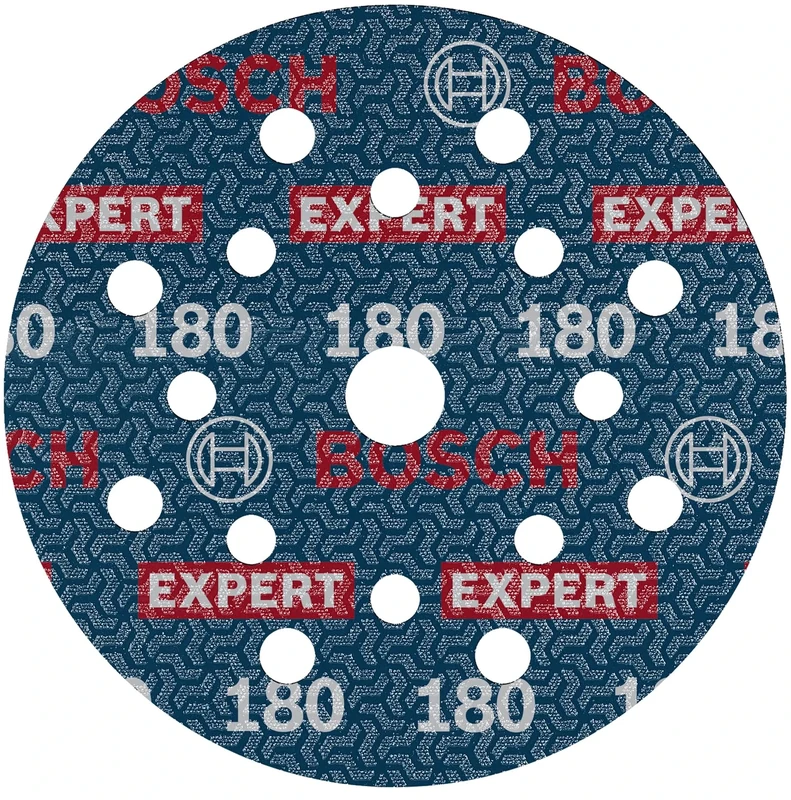 Bosch 50x EXPERT O780 Foil Sanding Disc, 125 mm (for Hardwood, Paint on wood, Ø 125 mm, Grit 180, Professional Accessory Random Orbital Sander)