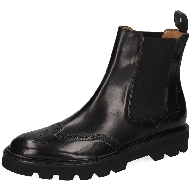 Melvin & Hamilton Women's Sally 112 Crust Black Elastic Chelsea Boot, 3.5 UK