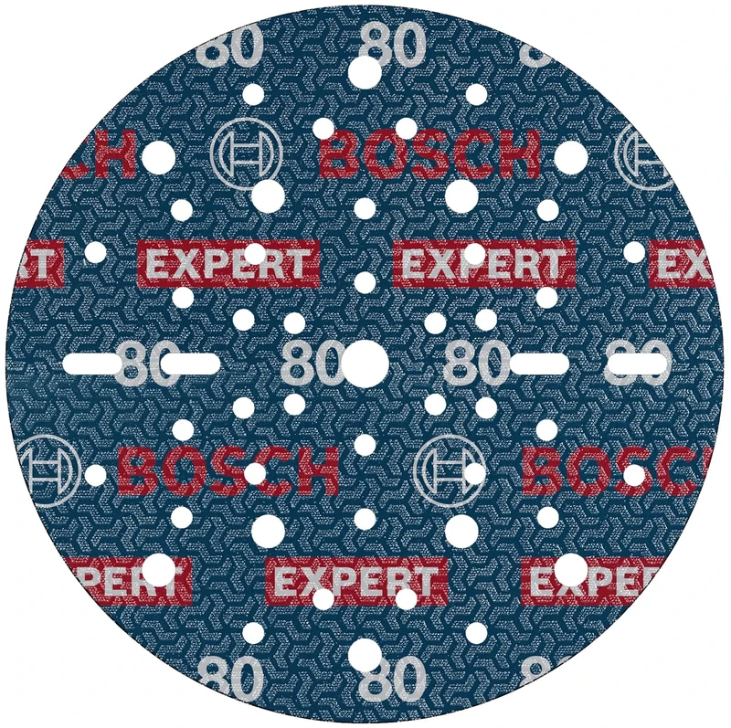 Bosch 50x EXPERT O780 Foil Sanding Disc, 150 mm (for Hardwood, Paint on wood, Ø 150 mm, Grit 80, Professional Accessory Random Orbital Sander)