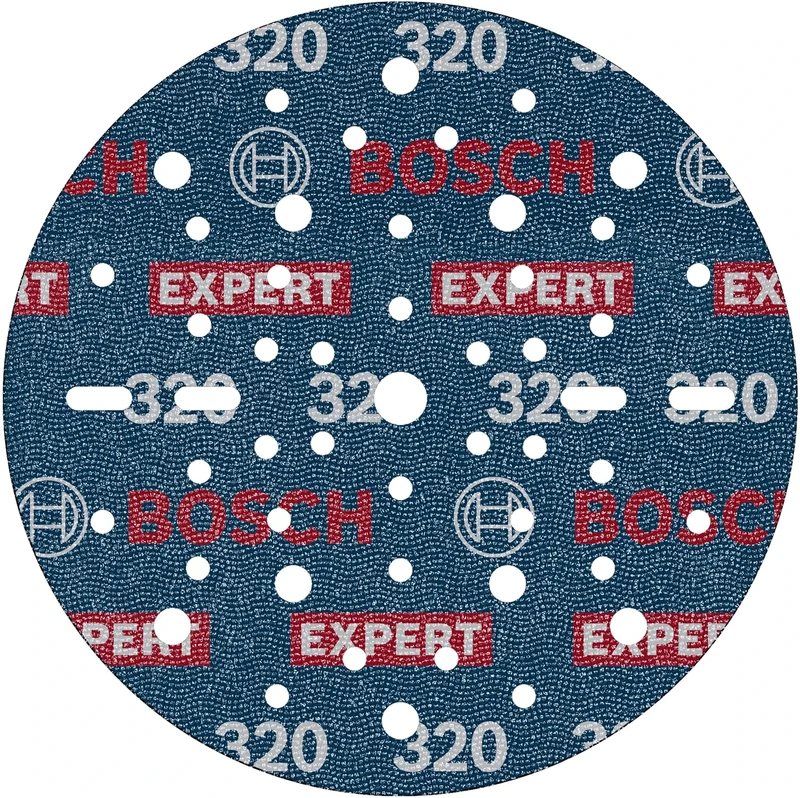 Bosch 50x EXPERT O780 Foil Sanding Disc, 150 mm (for Hardwood, Paint on wood, Ø 150 mm, Grit 320, Professional Accessory Random Orbital Sander)