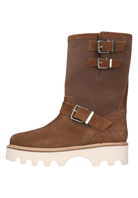 Melvin & Hamilton Women's Eliana 2 Suede Pattini Marmotta Chelsea Boot, Brown, 4 UK