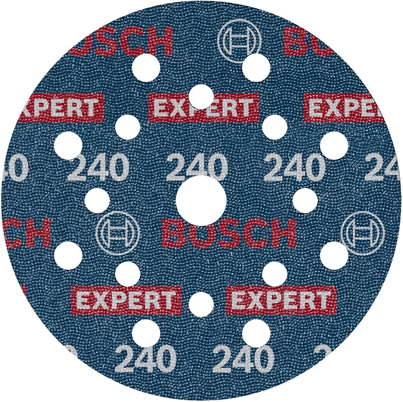 Bosch 50x EXPERT O780 Foil Sanding Disc, 125 mm (for Hardwood, Paint on wood, Ø 125 mm, Grit 240, Professional Accessory Random Orbital Sander)