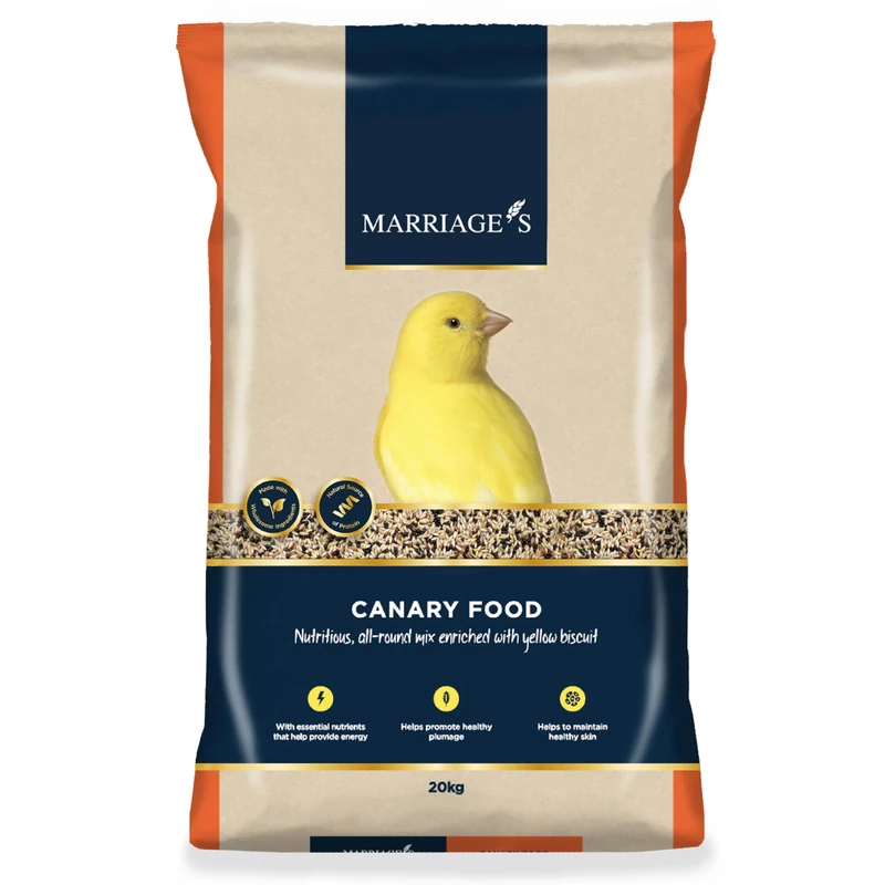 Marriage's - Canary Food, Bird Food with Canary Seed, Wholesome Bird Seed, Packed with Fibre and Protein (20kg)