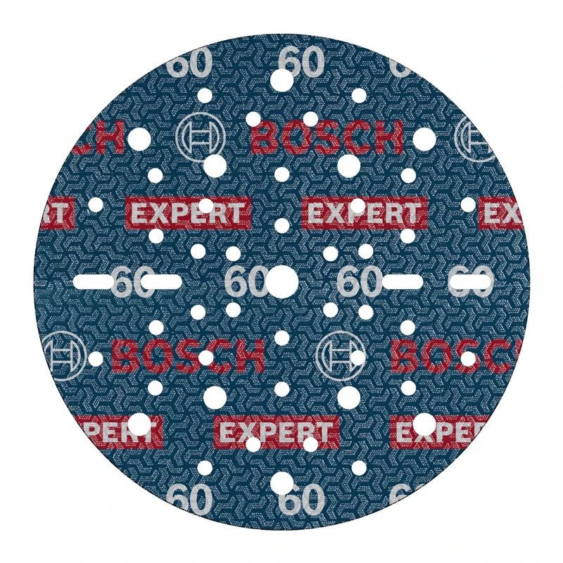 Bosch 50x EXPERT O780 Foil Sanding Disc, 150 mm (for Hardwood, Paint on wood, Ø 150 mm, Grit 60, Professional Accessory Random Orbital Sander)