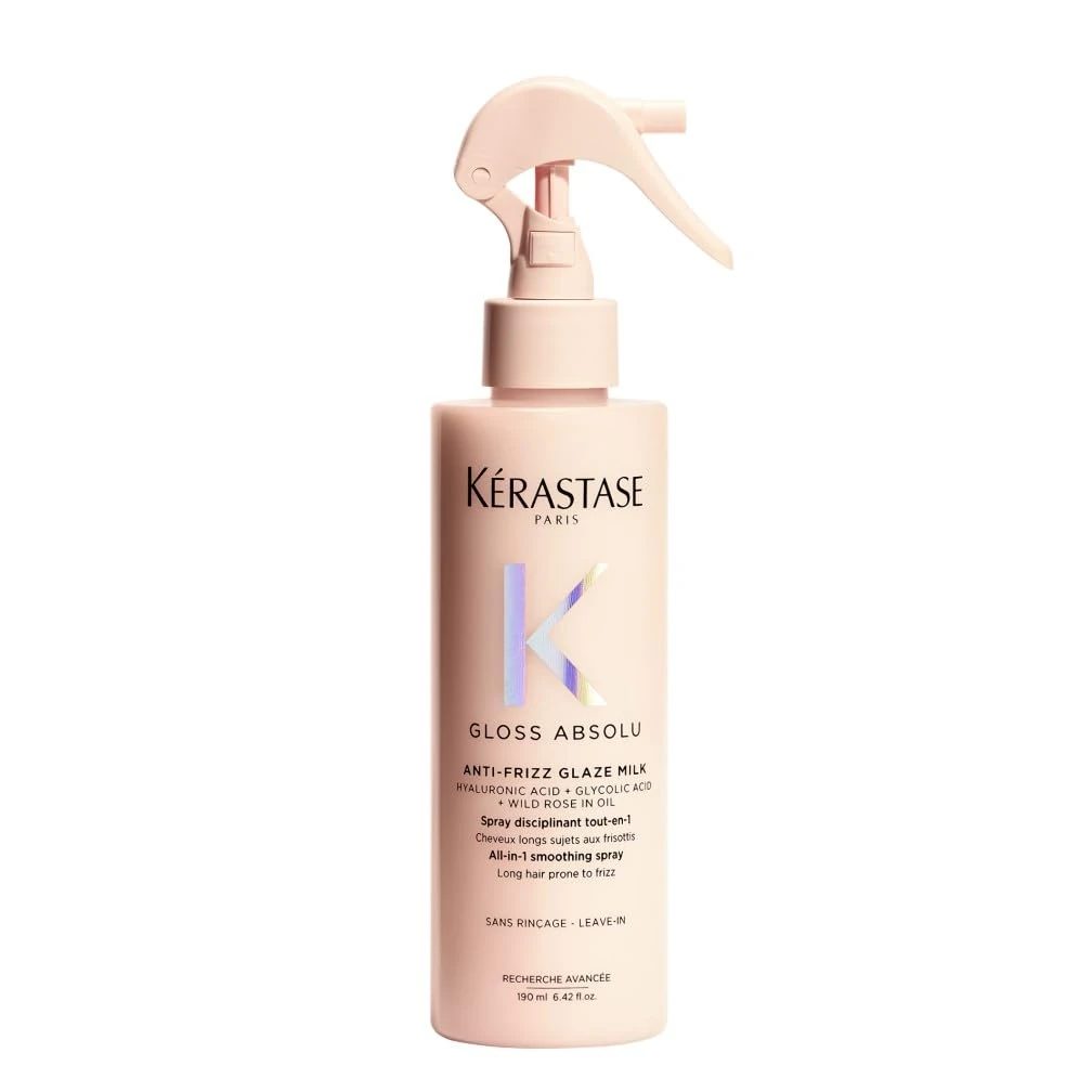 Kérastase Gloss Absolu Hair Treatment Spray, Heat Protection for All Hair Types, with Glycolic Acid, Hyaluronic Acid & Wild Rose 190ml
