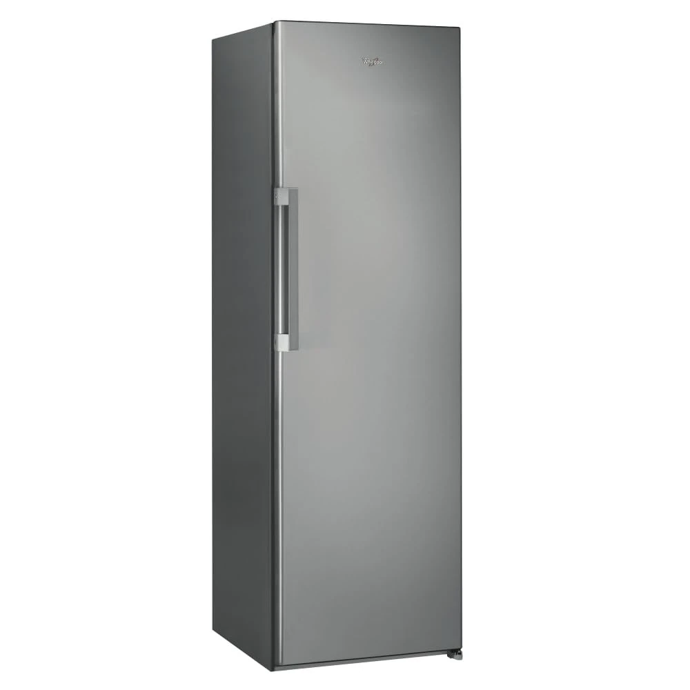 Whirlpool SW82QXRUK Upright Tall Fridge, 20 Shopping Bags Capacity, Stainless Steel, E Rated, 368L Storage, Auto Defrost, Adjustable Shelves, LED Lighting, H187.5 x W59.5 x D63 cm