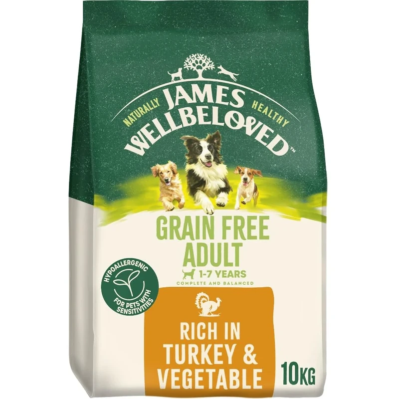 James Wellbeloved Dog Adult Hypoallergenic Dry Food Grain Free Turkey 10 kg