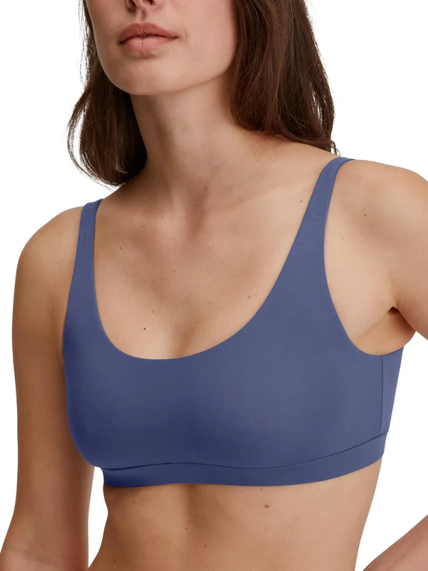CALIDA Women's Natural Skin Bra, Cobalt Blue, 36-38