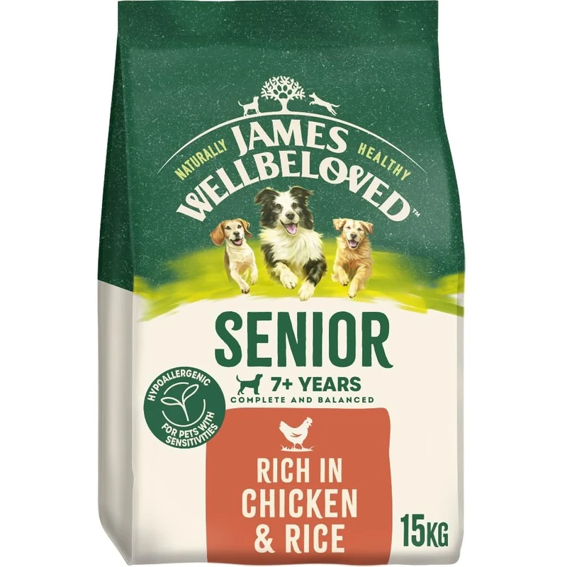 James Wellbeloved Senior Dog Food with Chicken and Rice 15kg